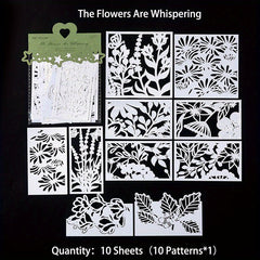 10 Sheets Vintage Hollow Out Lace Scrapbook Paper Card Non Sticky