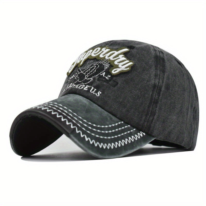 Eagle Embroidered Baseball Cap Vintage Letters Sun Hat