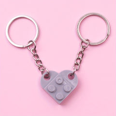 Heart Shape Building Block Keychain Couple Friendship Family Gift