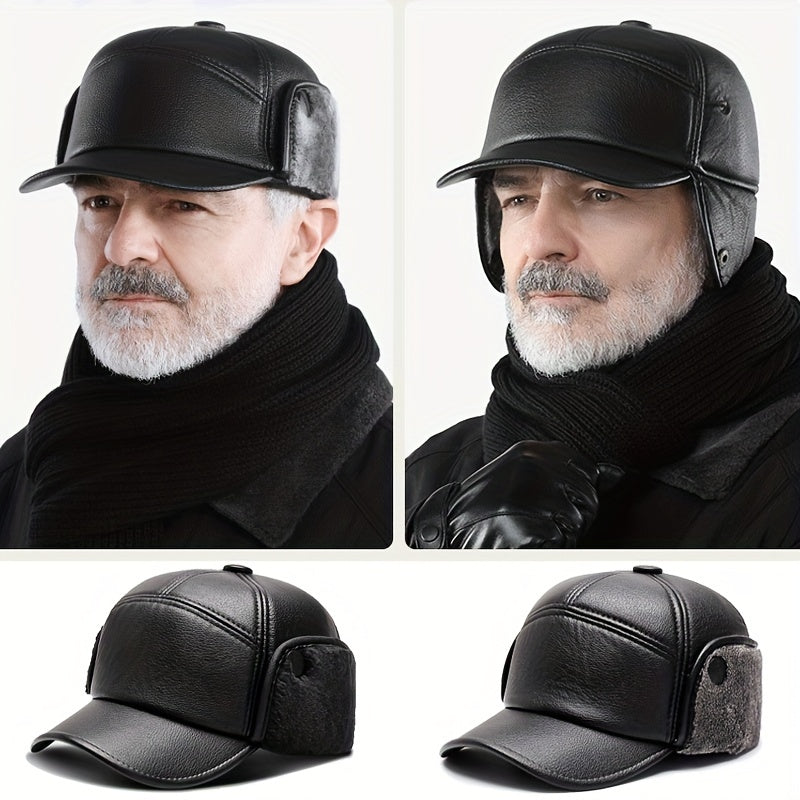Winter Baseball Cap Hats For Men Snapback Father Hats Earflaps Thicken Dad Cap