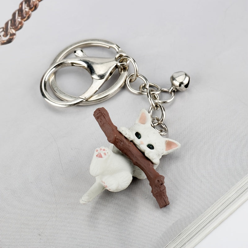 Love Simulation Branch Bell Kitten Keychain Doll Pendant