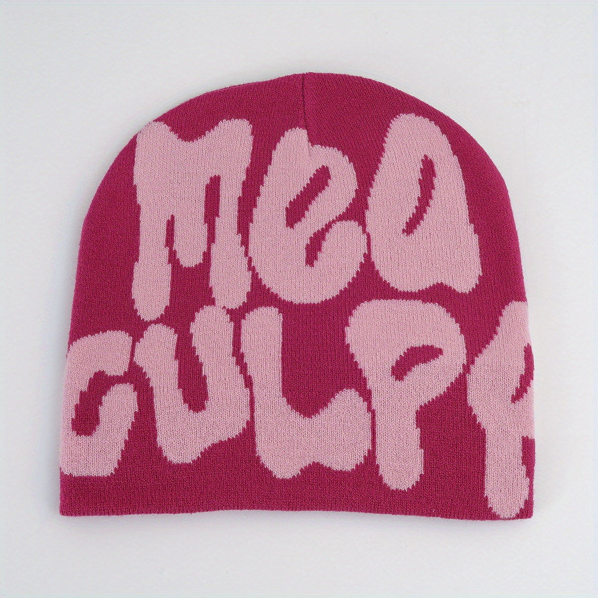 Y2K Knitted Beanie Cap Elastic Foldable Warm Skull Hat