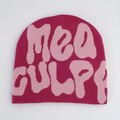 Y2K Knitted Beanie Cap Elastic Foldable Warm Skull Hat