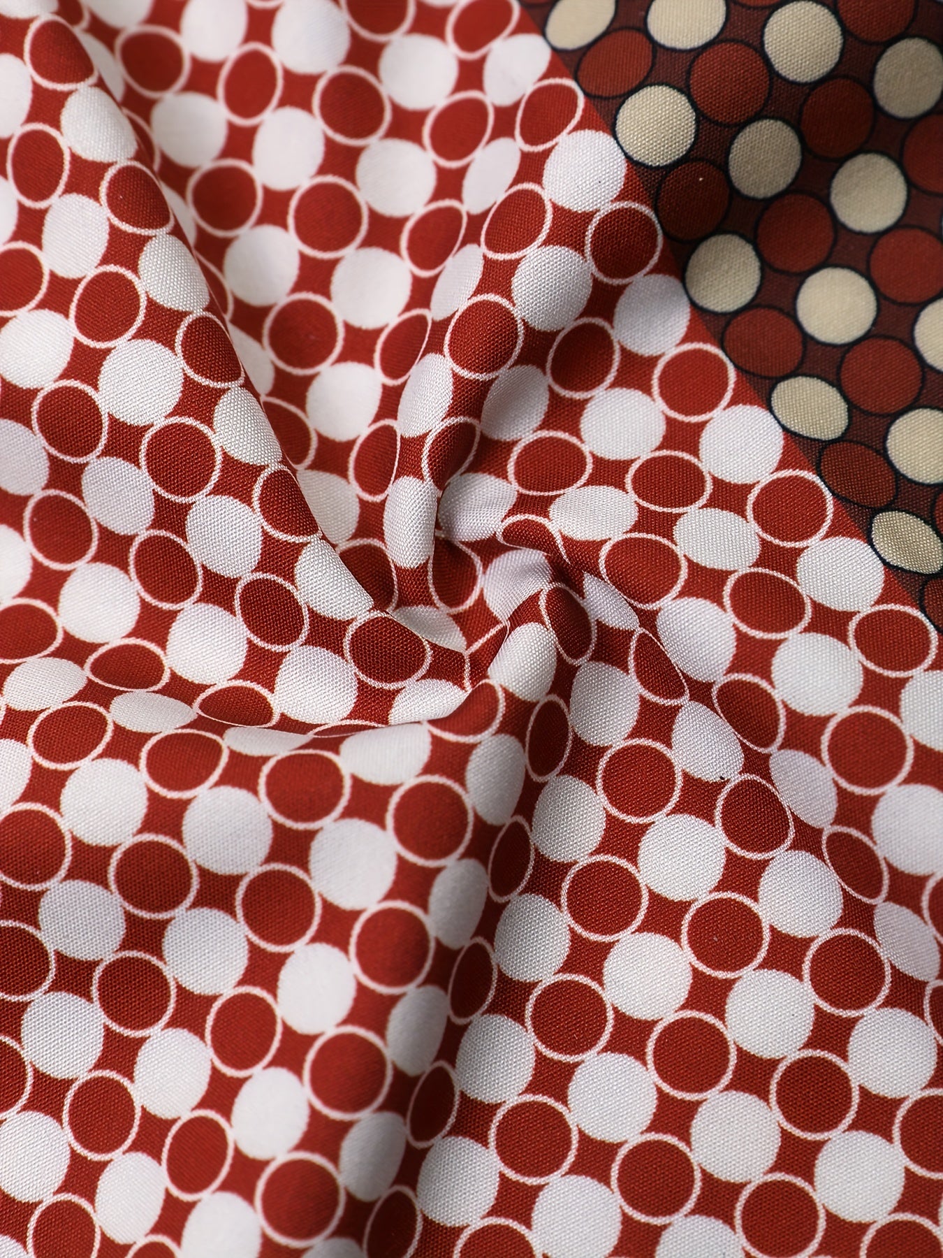  Colorblock Dot Print High Rise Wide Leg Pants