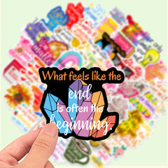 50pcs Vinyl Stickers for Notebooks - Reusable Inspirational Motivational Decals