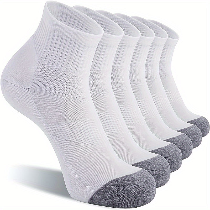 6 Pairs Cushioned Running Socks Breathable Outdoor Sports Socks