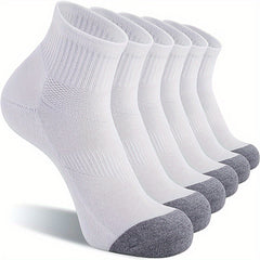 6 Pairs Cushioned Running Socks Breathable Outdoor Sports Socks