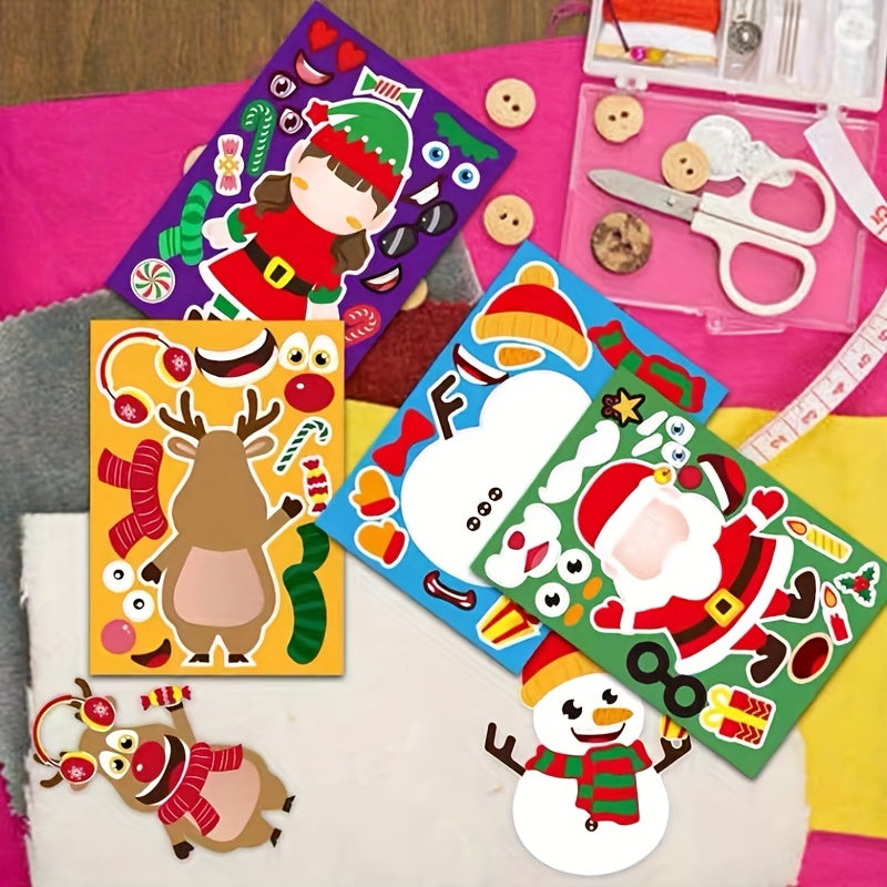 24pcs Christmas Stickers Santa Claus Snowman DIY Stickers