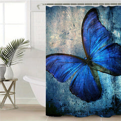 Butterfly Pattern Shower Curtain Waterproof Mildew Proof Bath Curtain