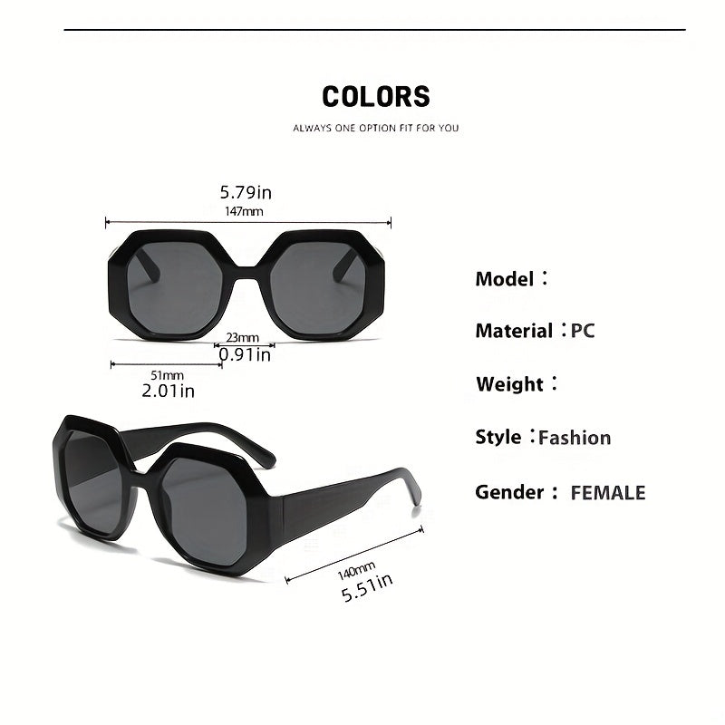 Y2K Polygon Sunglasses Jelly Gradient UV400 Sun Shades Glasses