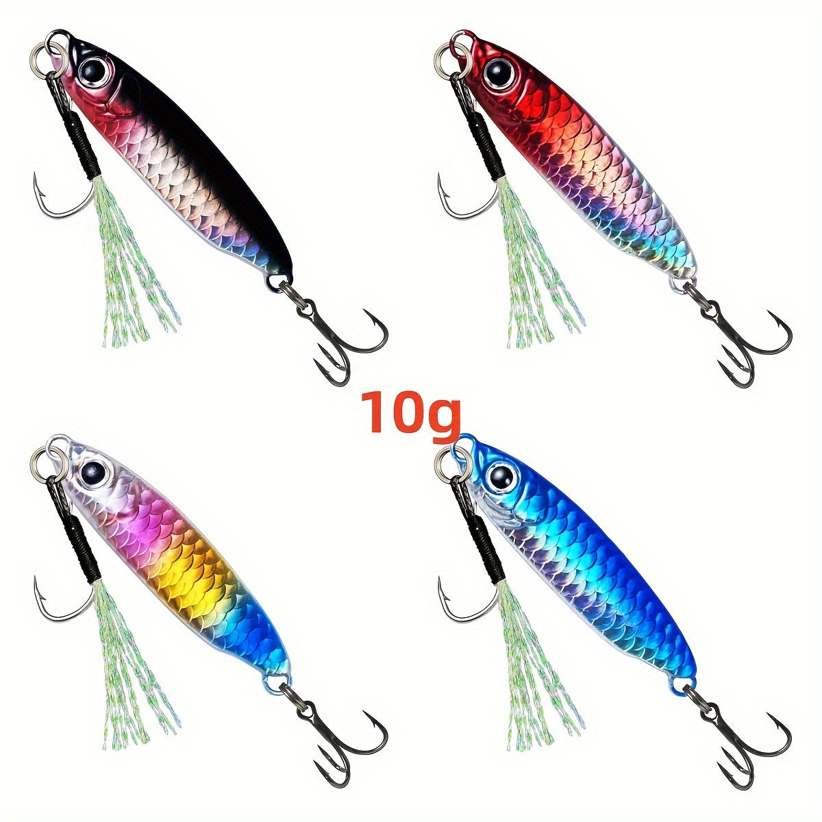 4pcs Metal Jig Sea Fishing Hard Bait Fishing Accessories