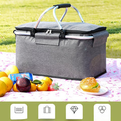 Insulated Picnic Basket for Cold Storage and Picnics