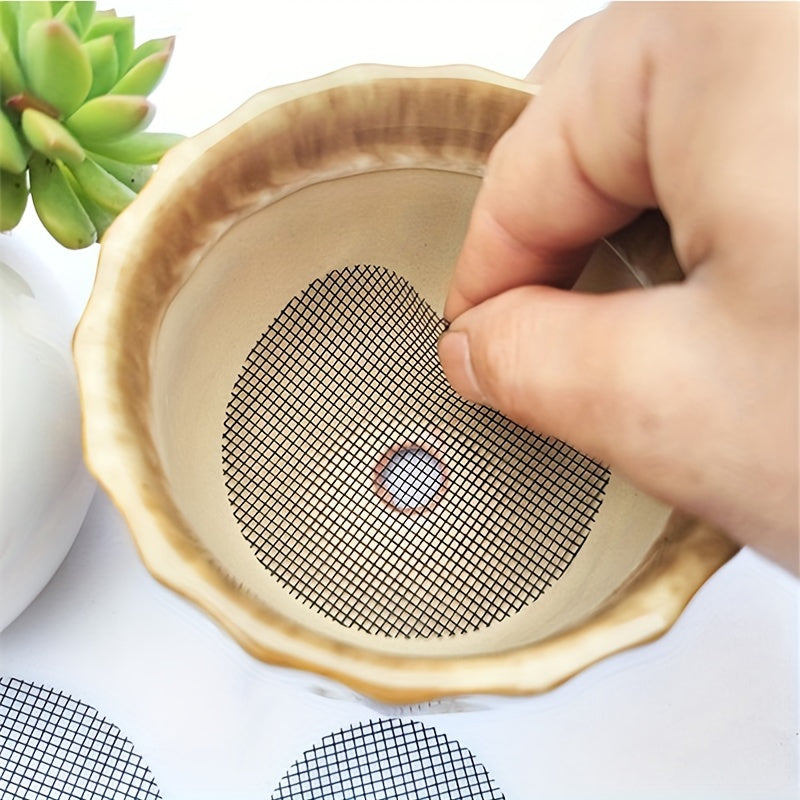 50pcs Flower Pot Hole Mesh Pad Round Drainage Hole Screens Prevent Soil Loss