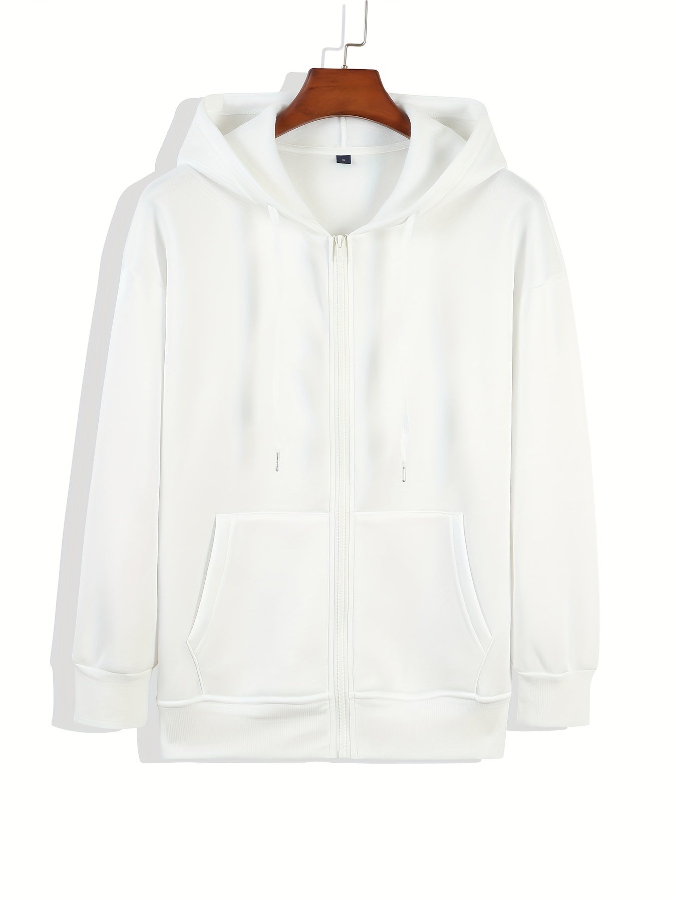 Print Zip Up Pocket Hoodie Casual Long Sleeve Hoodie