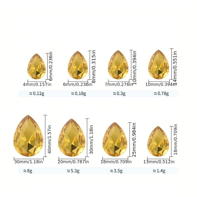 20pcs Glass Water Drop Drill Mobile Phone Sticker DIY Decoration Accessories