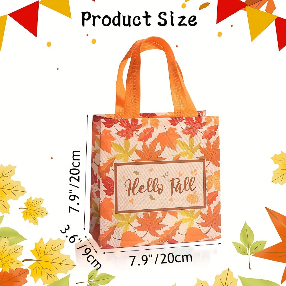 6pcs Fall Non Woven Bags Thanksgiving Gift Bags Thanksgiving Tote Bags