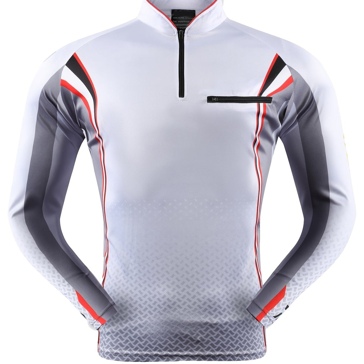Men's UPF 50 Sun Protection Shirt Zip Up Rash Guard Long Sleeve