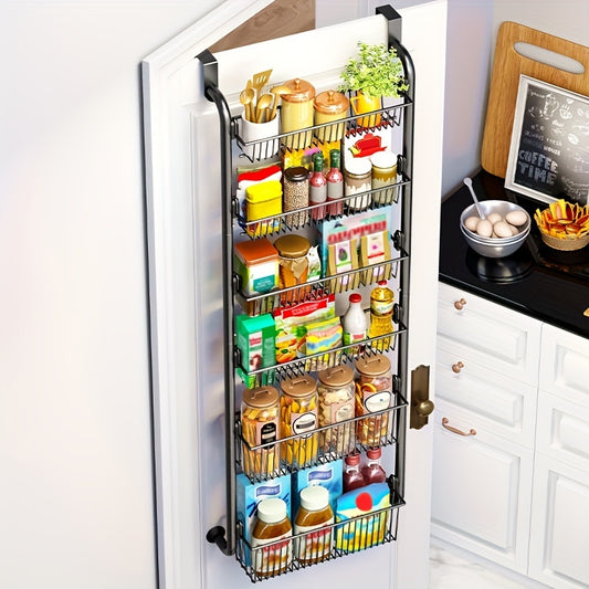 Heavy Duty Over the Door Pantry Organizer with 6 Tiers and Baskets