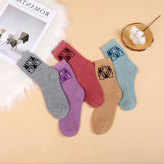 5 Pairs Cartoon Bunny Print Socks Women's Stockings & Hosiery