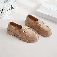 Women's Closed Toe Slip On Loafers with Metal Decor Shoes