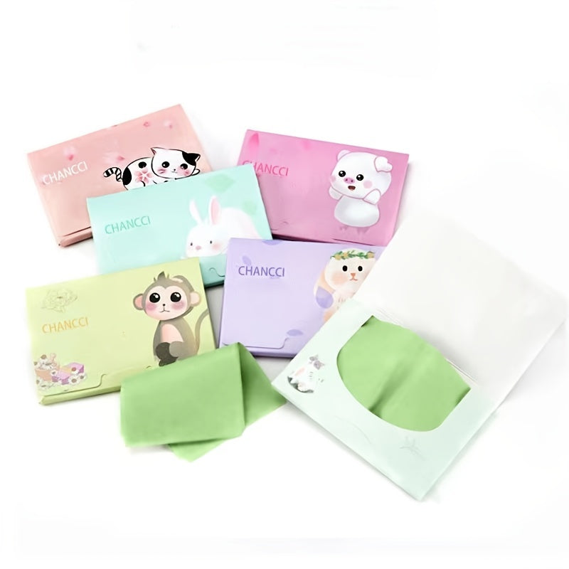 100 Pcs Anime Style Face Blotting Paper Facial Control Absorbing Wipes