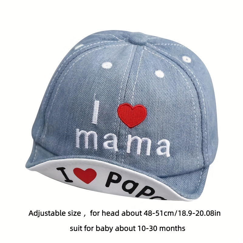 Cute Denim Baseball Cap for Babies Adjustable Straps