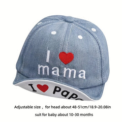 Cute Denim Baseball Cap for Babies Adjustable Straps