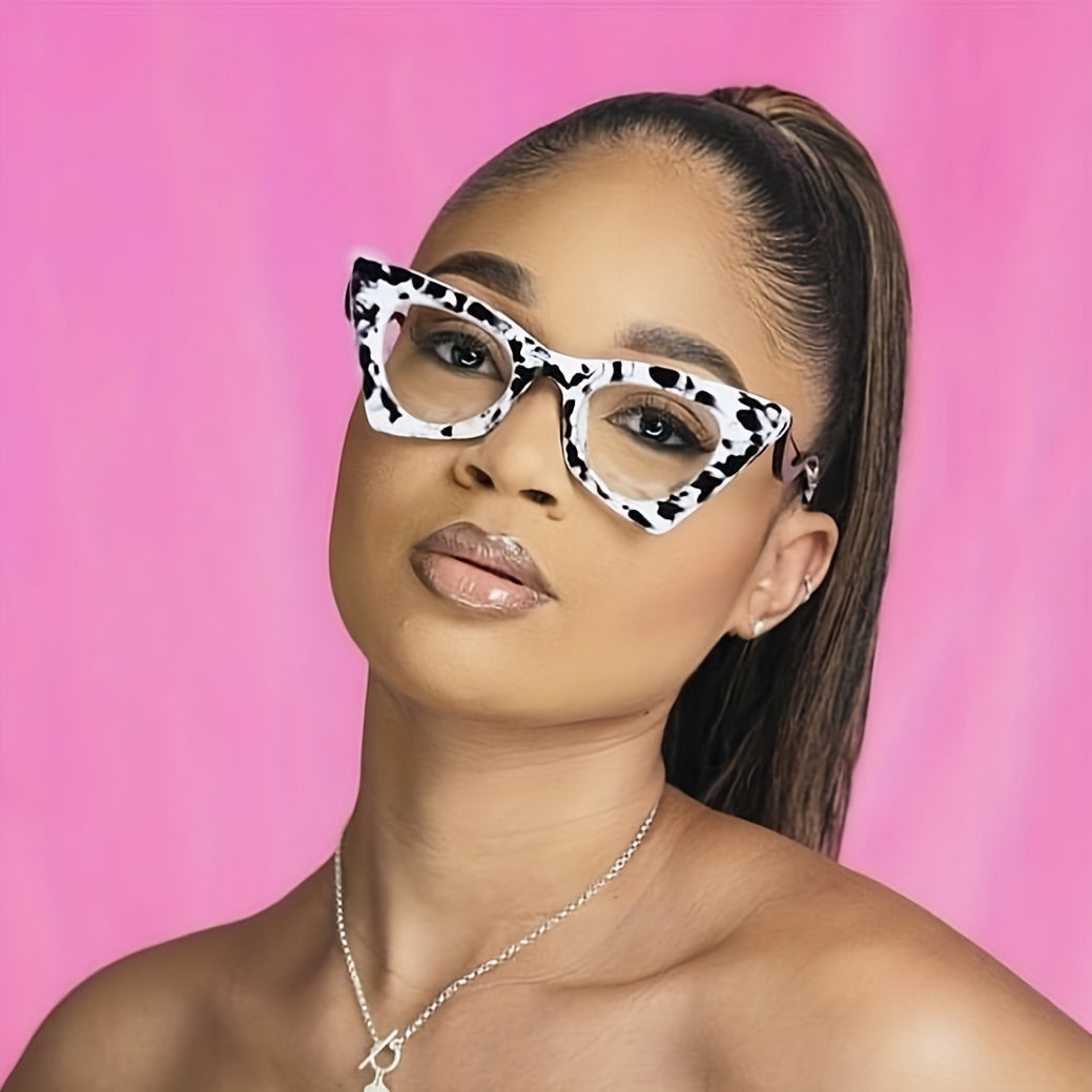 Tortoiseshell Clear Lens Cat Eye Glasses Anti Light Protection