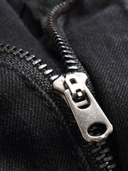 Men's Skull Pattern Washed Jeans Outdoor Pants