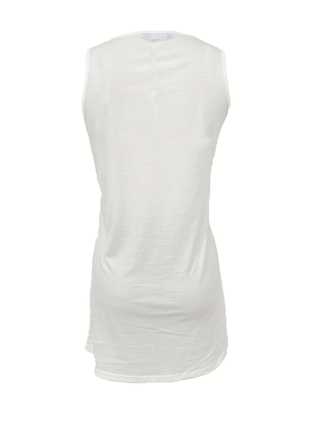 Coconut Tree Print Tank Dress Sleeveless Casual Dress
