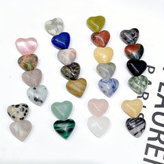 10pcs Heart Shape Natural Stone Ornament for Home Decor & Jewelry Making