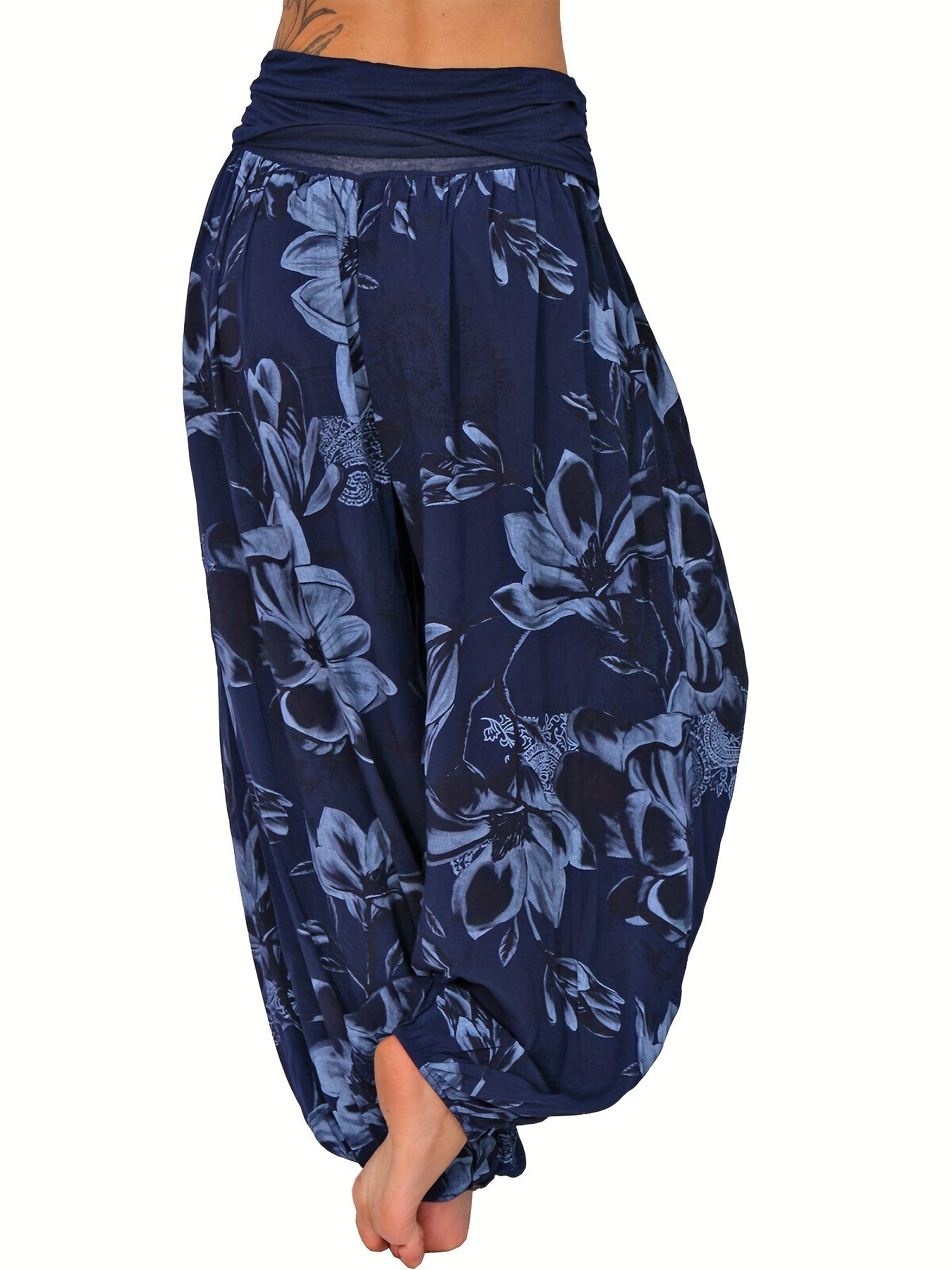  Boho Pants Women's Plus Ruched Loose Fit Baggy Pants