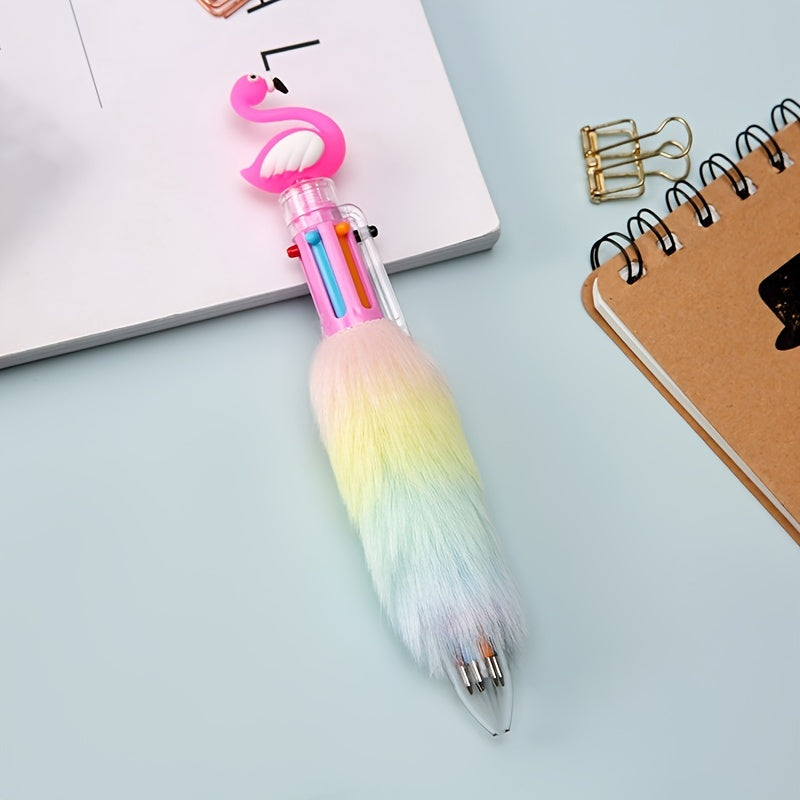 Rainbow Fluffy Ballpoint Multiple Colour Funny Rollerball Pens