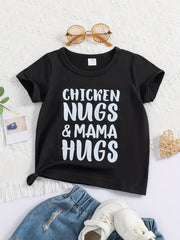 Baby Chicken Nugs & Mama Hugs Round Neck T Shirt