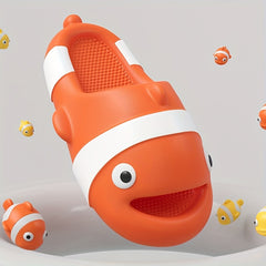Summer Thick Sole 3D Cartoon Fish Men Slippers Home Indoor Beach Slides
