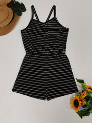 Striped Print Tank Jumpsuit Casual for Summer & Spring