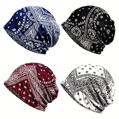 Paisley Print Lightweight Beanie Elastic Skull Hat Women Turban Cap