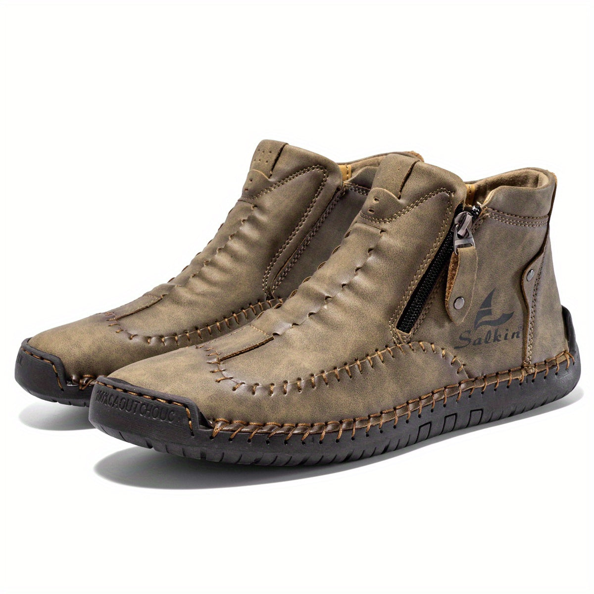 FLYLAND Men's Vintage Style Ankle Boots for Hiking Climbing