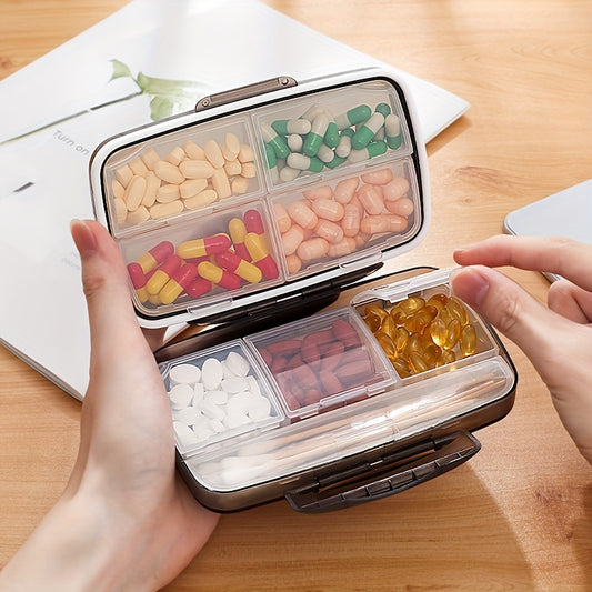 Travel Pill Dispenser Airtight 8 Compartments
