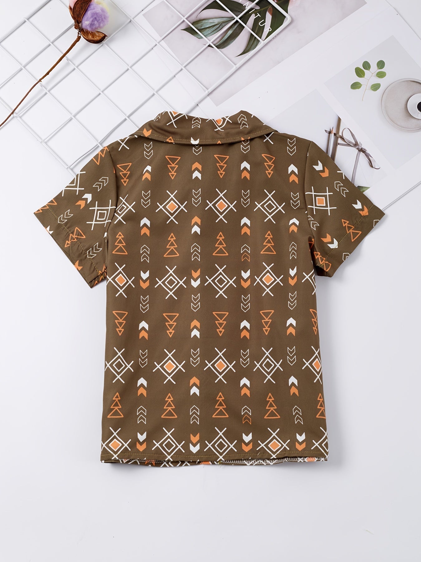 Boys Symbols Shirt Short Sleeves Button