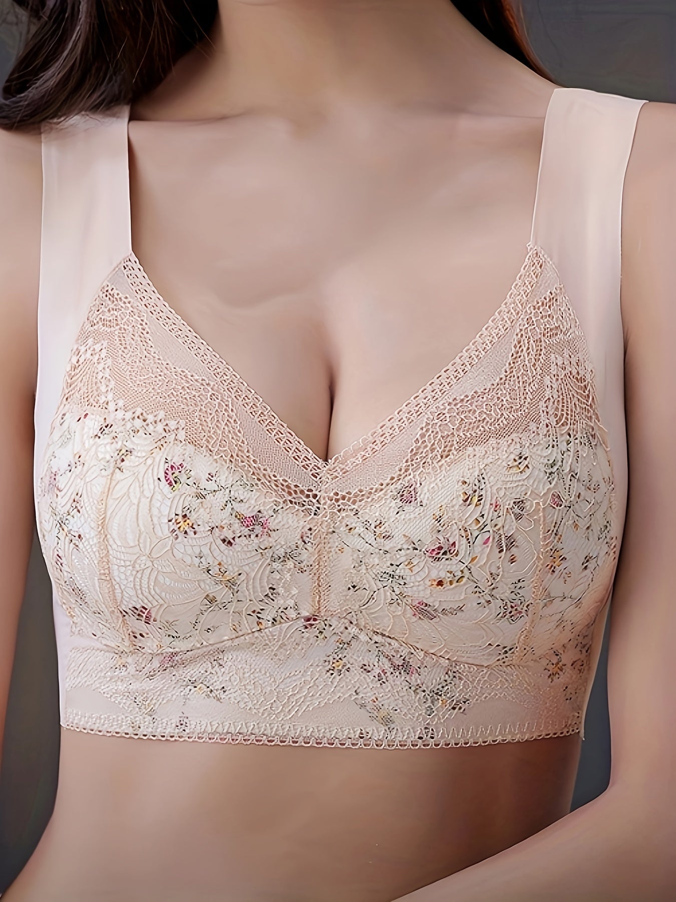 Lace Wireless Bra & Floral Push Up Bra - Women's Lingerie