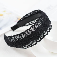 Wide Lace Hairband With Teeth Solid Headband Party Prom Hair Accessories
