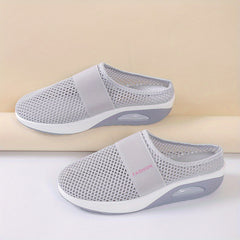 Women's Mesh Breathable Half Slippers Soft Air Cushion Shoes