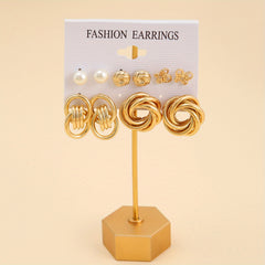 Women's Faux Pearl Butterfly Earrings Set
