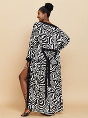  Print Long Sleeve Cover Up Robe