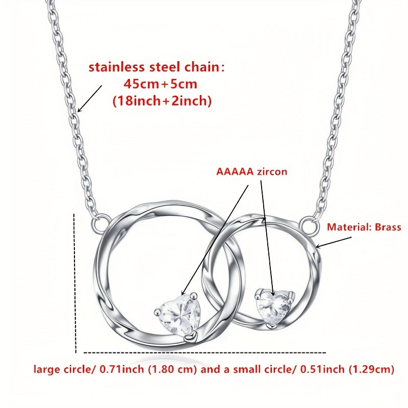 Twisted Zirconium Pendant Necklace Holiday Gift for Girls