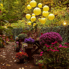 25 Yellow Paper Lantern Set for Party Decorations