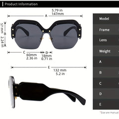 Y2K Semi Rimless Candy Block Sunglasses UV400