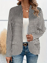  Casual Blazer Womens Plus Allover Print Open Front Blazer