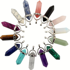 Colorful Chakra Pendant Crystal Pointed Prism Shape Pendants for Jewelry Making